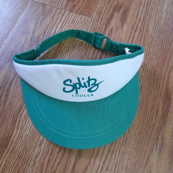 Vintage 80s Preppy Visor Hat "Splitz Cooler" Wine Spritzer - Young An Korea - Picture 3 of 16